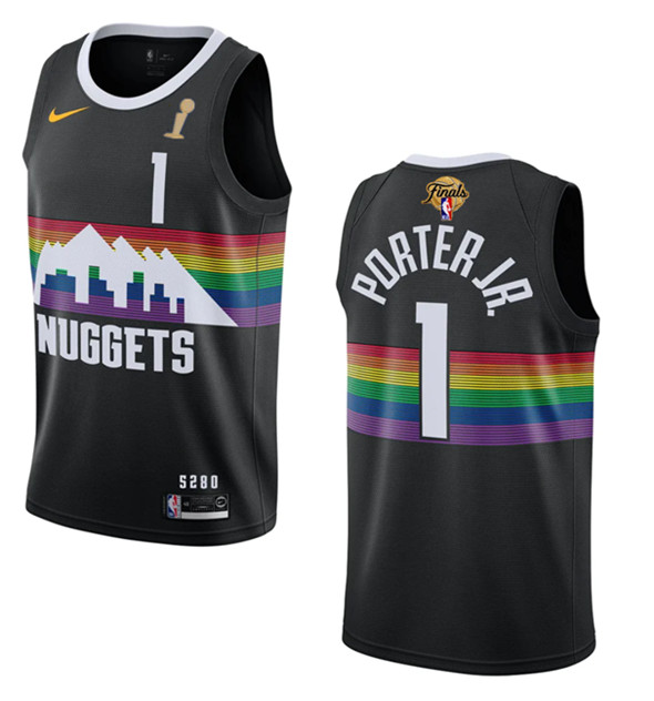 Denver Nuggets #1 Michael Porter Jr. Black 2023 Finals Champions City