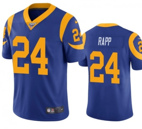 Los Angeles Rams #24 Taylor Rapp Blue 2019 100th Season Jersey ...