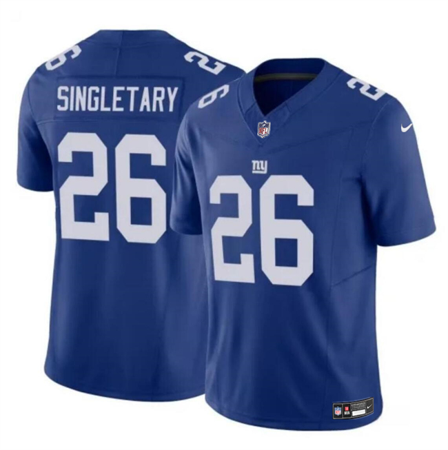 Maffiche De Collection New York Giants Devin Singletary #26 – Maillot Signé Avec Certificat Beckett (BAS)