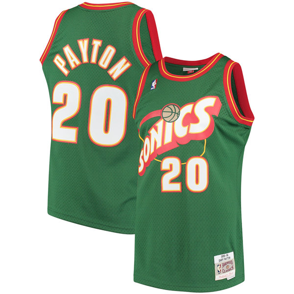 Oklahoma City Thunder #20 Gary Payton Green 1995-96 Throwback Jersey