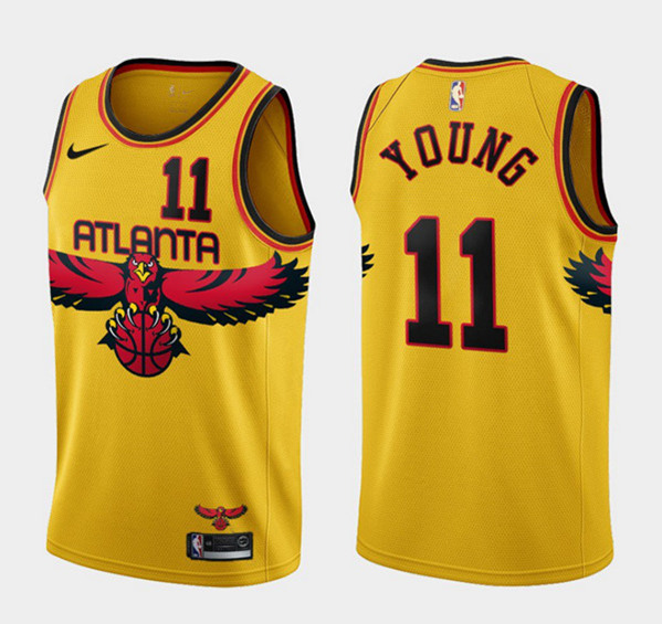 Atlanta Hawks #11 Trae Young Yellow 2021 Gold City Edition Jersey