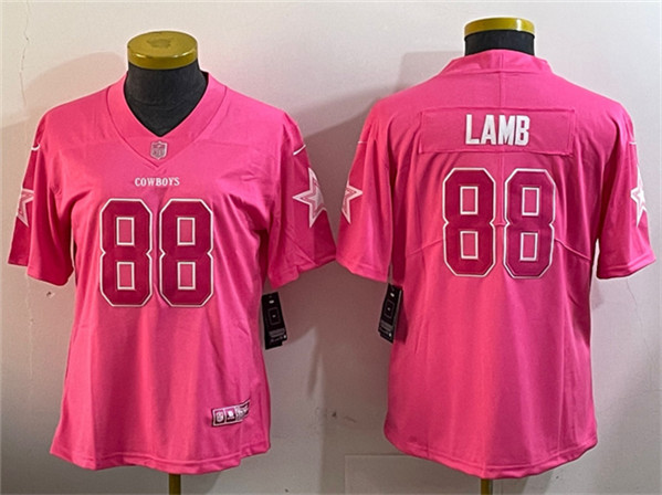 Dallas Cowboys #88 CeeDee Lamb Pink Jersey – Dripgrape – Jerseys S…