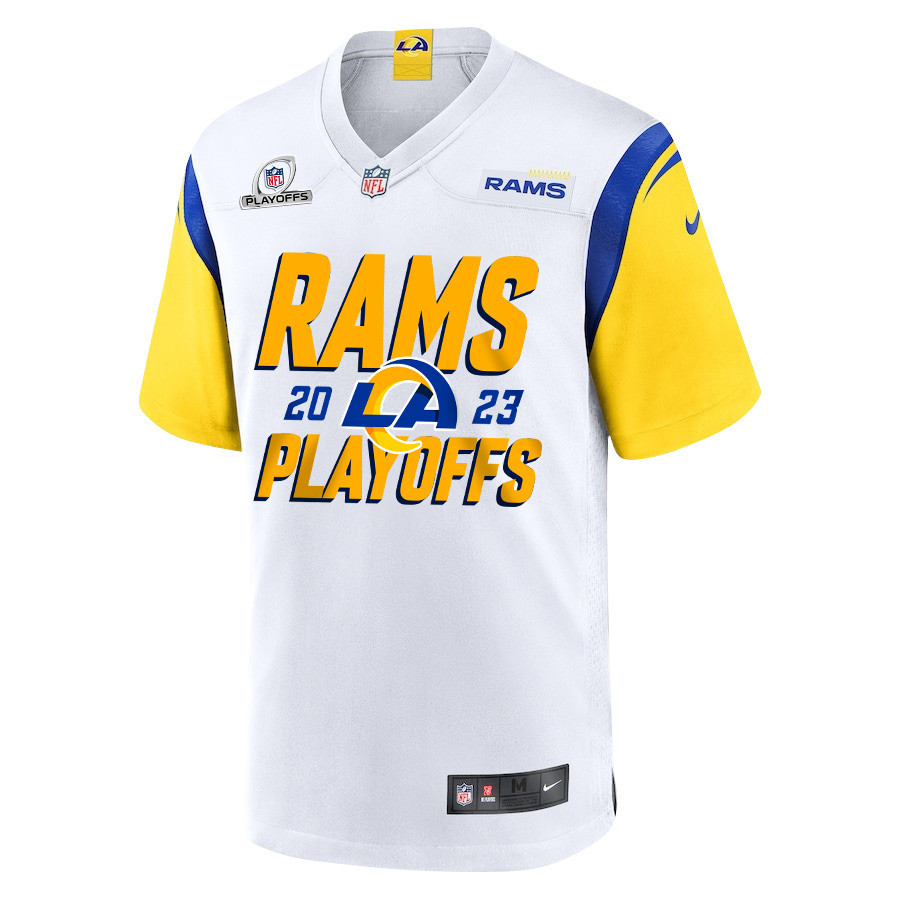 Los Angeles Rams 2023 Playoffs Iconic Game Custom Jersey – White ...